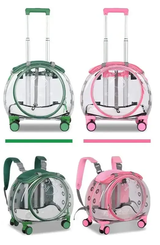 Transparent Cat Trolley Case -Bag Multi-purpose pet Carrier