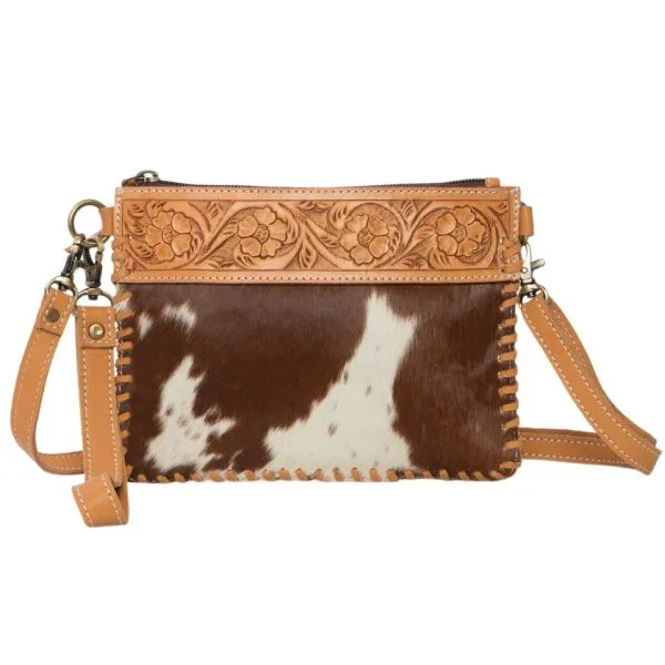 Volcan | Cowhide Small Clutch Bag with Tooling