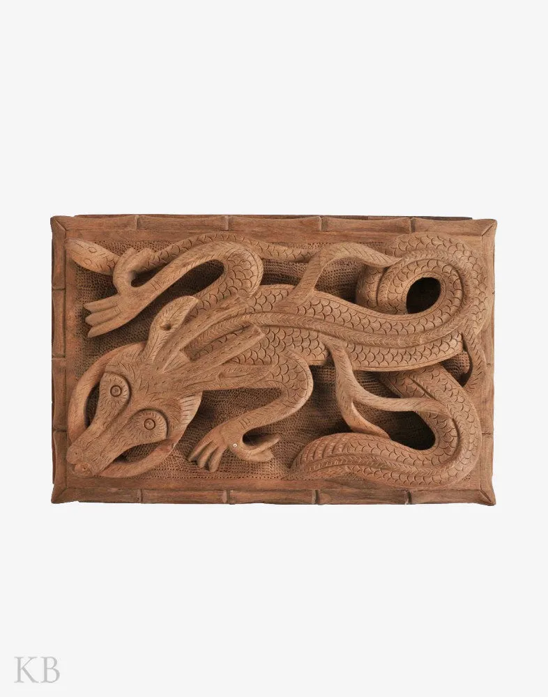 Walnut Wood Handcrafted Dragon Box