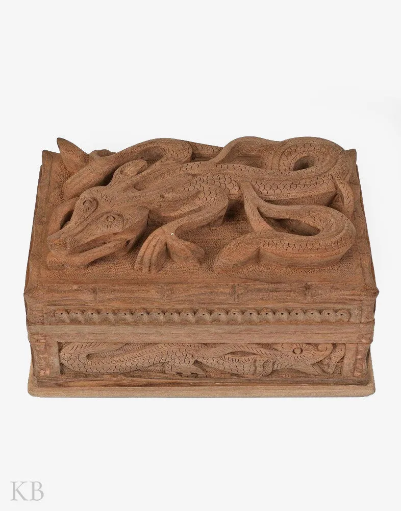 Walnut Wood Handcrafted Dragon Box