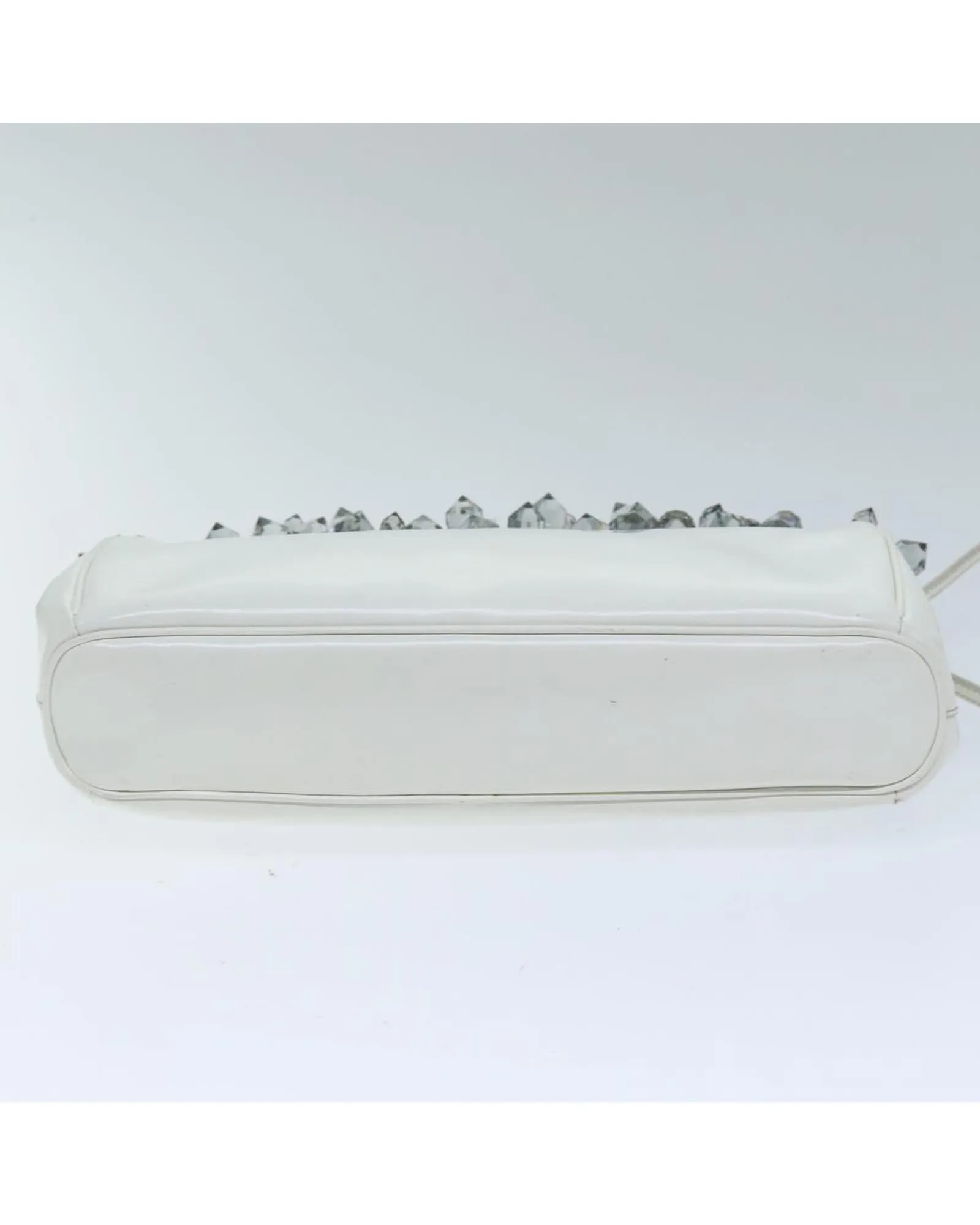 White Patent Leather Shoulder Bag with Guarantee Card and Made in Italy