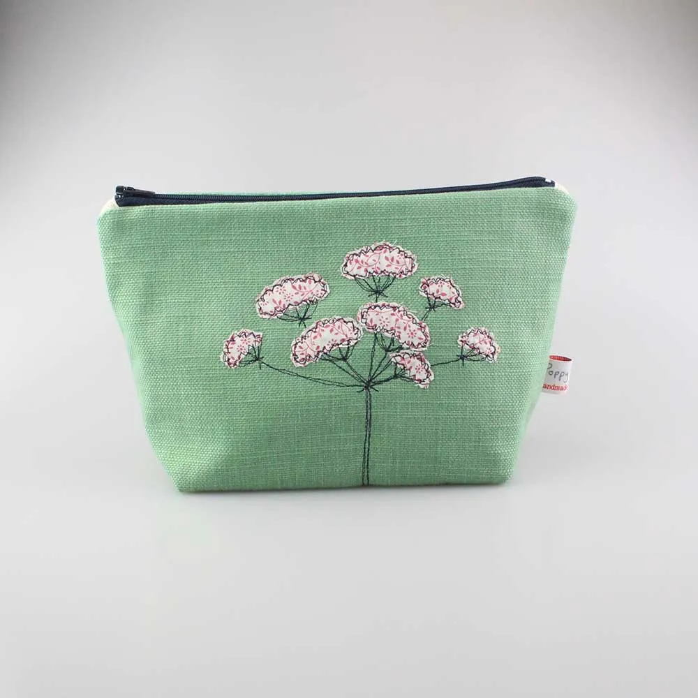 wild parsley - embroidered make up bag