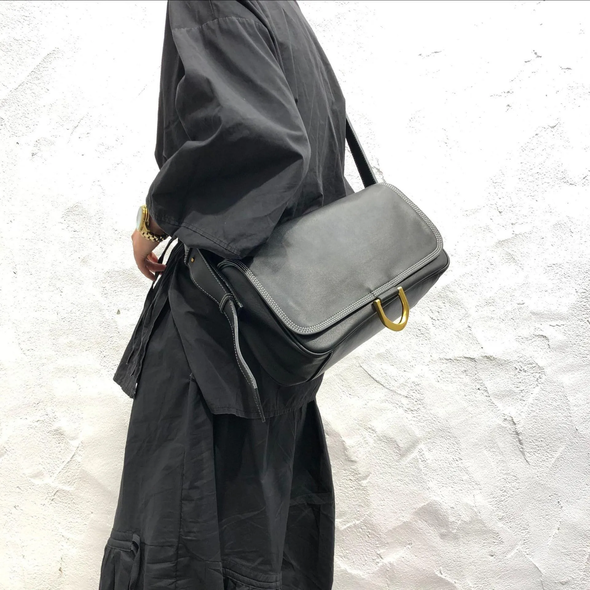 Women Leather Bag, Leather crossbody purse, Black soft bag, Everyday trendy crossbody Handmade bag, Messenger Purse