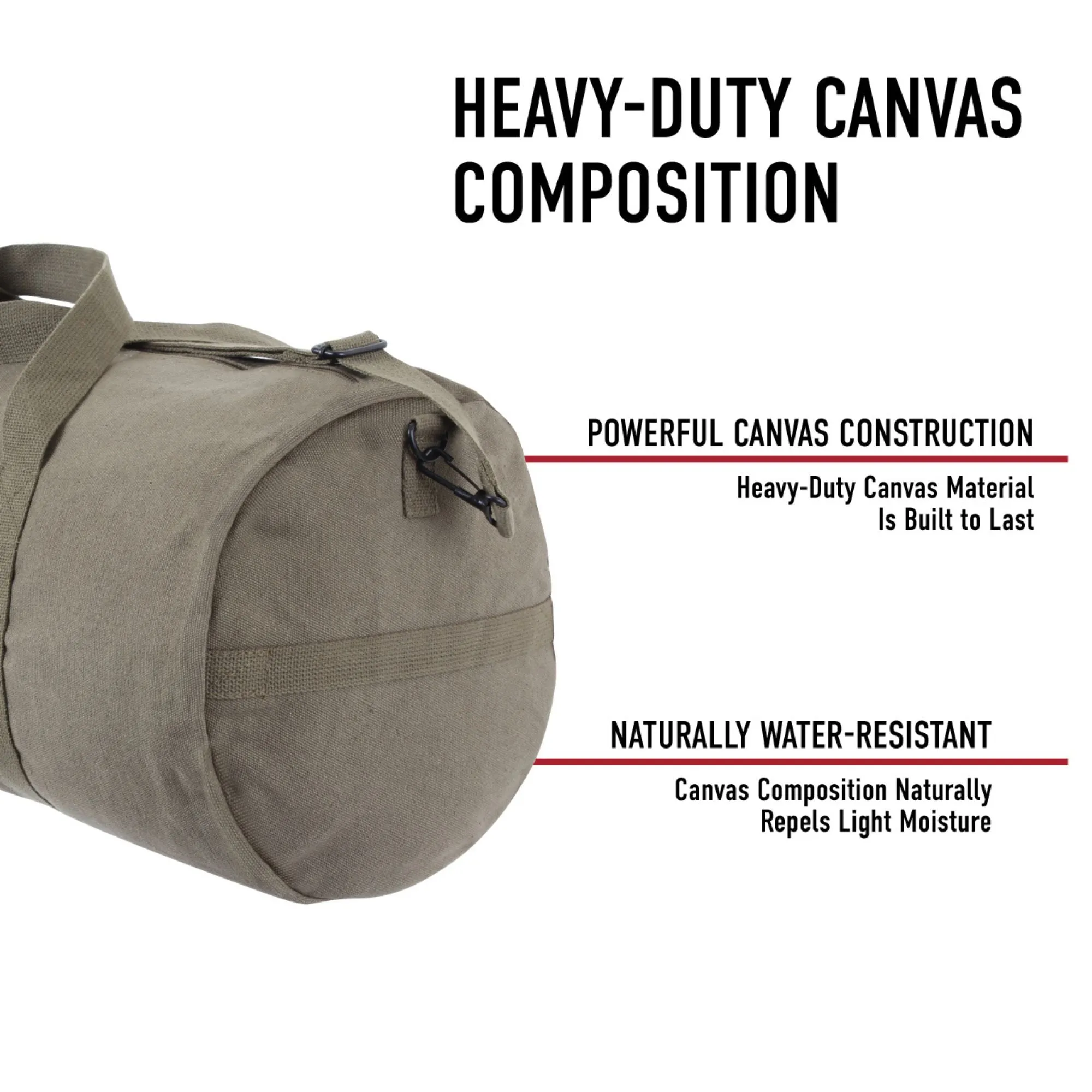 Work Brown Heavyweight Cotton Canvas Duffle Bag Sports Gym Shoulder & Carry Bag 19"x9"x9"